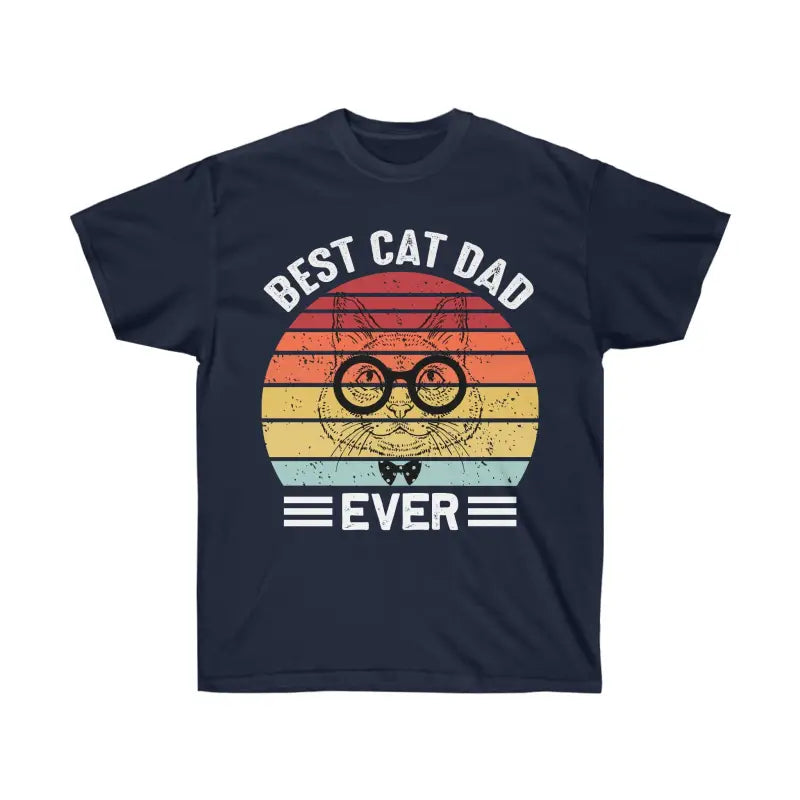 Cool Cat Dads: Unisex Ultra Cotton Tee for Feline Flair - Navy / s T-shirt