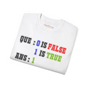 Programmer T-shirt True False Unisex Ultra Cotton Tee Dipaliz - T-shirts