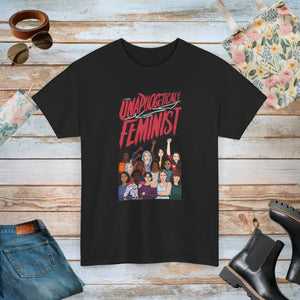 Unapologetically Feminist Cotton T-shirt - Women’s Day Tee - Dipaliz - Black / s - T-shirts