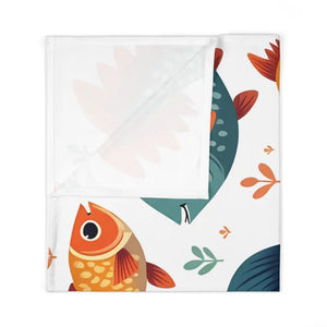 Underwater Baby Swaddle Blanket Colorful Fish Design - Dipaliz - 30’’ × 40’’ / White - Swaddling & Receiving Blankets