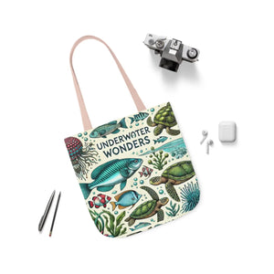 Underwater Wonders Canvas Tote - Marine Life Art - Dipaliz - Bags