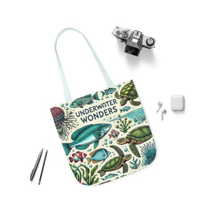 Underwater Wonders Canvas Tote - Ocean Lover Marine Life Art - Dipaliz - Bags