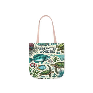 Underwater Wonders Canvas Tote - Ocean Lover Marine Life Art - Dipaliz - 13’’ × / Light Pink - Bags