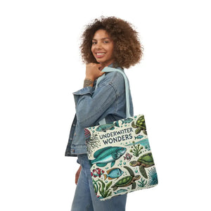Underwater Wonders Canvas Tote - Ocean Lover Marine Life Art - Dipaliz - Bags