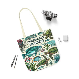 Underwater Wonders Canvas Tote - Ocean Lover Marine Life Art - Dipaliz - Bags