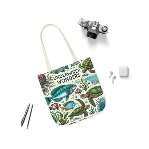 Underwater Wonders Canvas Tote - Ocean Lover Marine Life Art - Dipaliz - 13’’ × / Beige - Bags