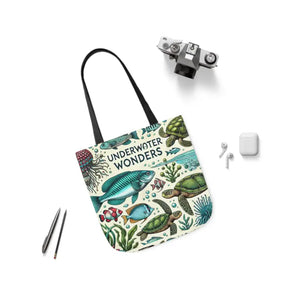 Underwater Wonders Canvas Tote - Ocean Lover Marine Life Art - Dipaliz - Bags