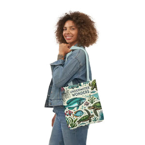 Underwater Wonders Canvas Tote - Ocean Lover Marine Life Art - Dipaliz - Bags