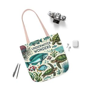 Underwater Wonders Canvas Tote - Ocean Lover Marine Life Art - Dipaliz - Bags