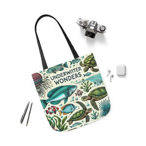 Underwater Wonders Canvas Tote - Ocean Lover Marine Life Art - Dipaliz - Bags