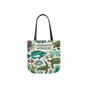 Underwater Wonders Canvas Tote - Ocean Lover Marine Life Art - Dipaliz - Bags
