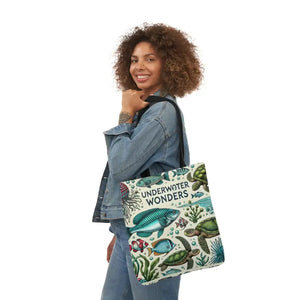 Underwater Wonders Canvas Tote - Ocean Lover Marine Life Art - Dipaliz - Bags
