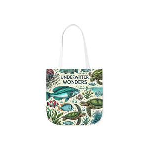 Underwater Wonders Canvas Tote - Ocean Lover Marine Life Art - Dipaliz - Bags