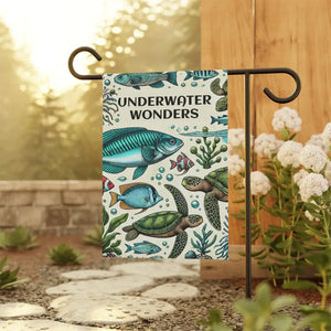 Underwater Wonders Banner Poly Poplin Canvas Fabric - Dipaliz - 12’’ × 18’’ - Flags & Windsocks