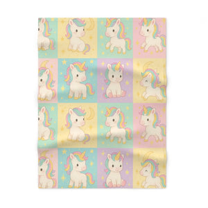 Unicorn Patchwork Baby Blanket – Soft Fleece - Dipaliz - Blankets