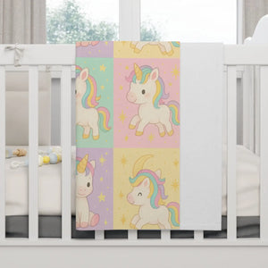 Unicorn Patchwork Baby Blanket – Soft Fleece - Dipaliz - Blankets