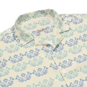 Floral Unisex Button Shirt - Eco Friendly Yellow - Dipaliz - Shirts
