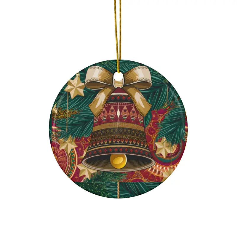 Unisex Christmas Bell Ornaments - Durable Ceramic Style - Circle / 1 Pc / one Size Home Decor