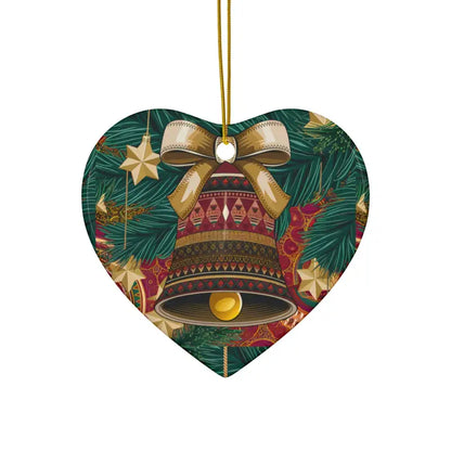 Unisex Christmas Bell Ornaments - Durable Ceramic Style - Heart / 1 Pc / one Size Home Decor