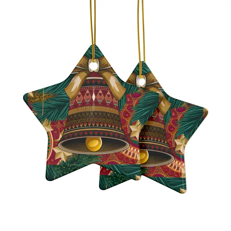 Unisex Christmas Bell Ornaments - Durable Ceramic Style - Home Decor