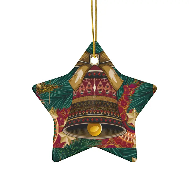 Unisex Christmas Bell Ornaments - Durable Ceramic Style - Star / 1 Pc / one Size Home Decor