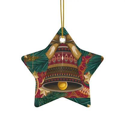 Unisex Christmas Bell Ornaments - Durable Ceramic Style - Star / 1 Pc / one Size Home Decor