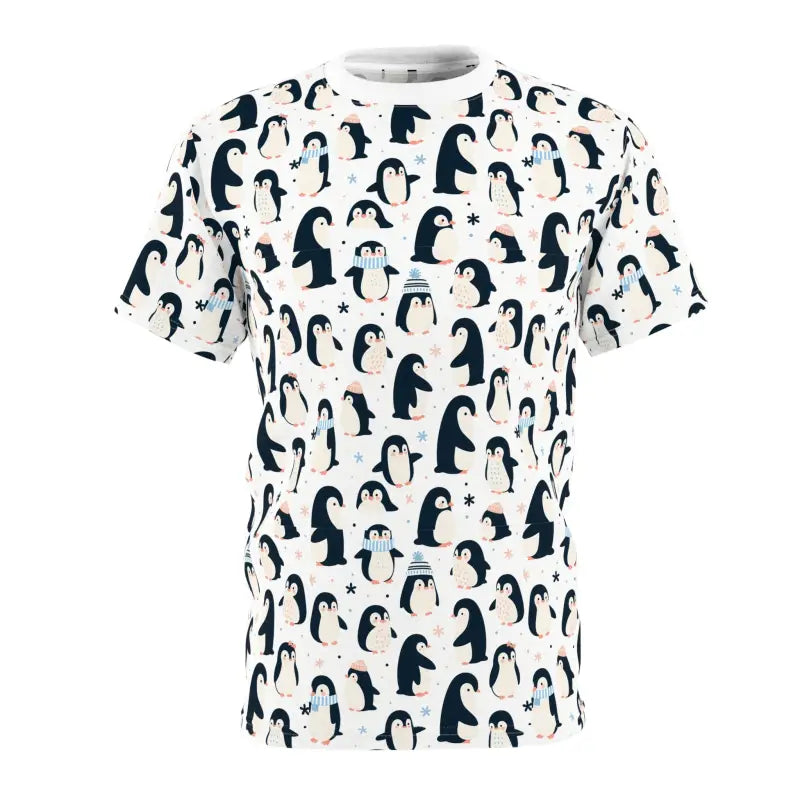 Chill in Style with Cool Penguins Snowflakes Cut & Sew Tee - T-shirts