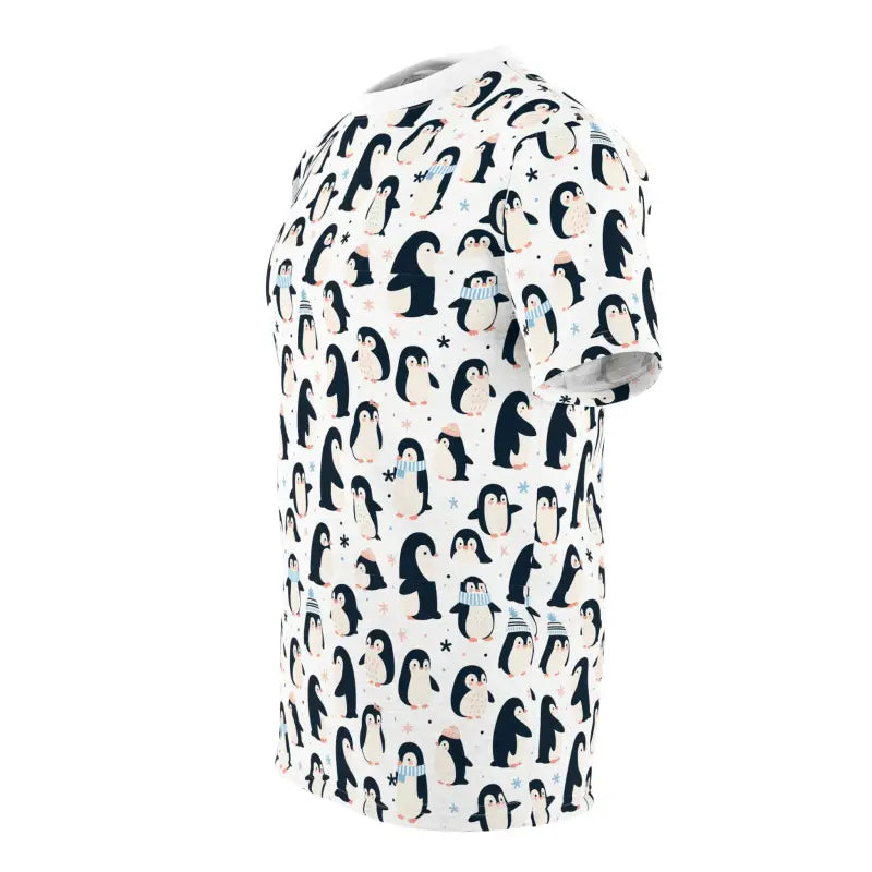 Chill in Style with Cool Penguins Snowflakes Cut & Sew Tee - T-shirts