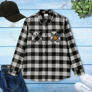 Unisex Flannel Shirt - Cozy Fall Adventure Breathable Warmth - Dipaliz - Grey Heather/ Black / Xs - Shirts