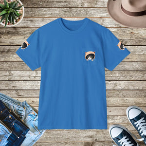 Soft Cotton Comfort Pocket Tee - Cute Cat Design - Dipaliz - T-shirts