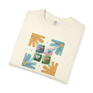Soft Cotton Flowers and Hearts Tee - Eco-friendly Gift - Dipaliz - T-shirts