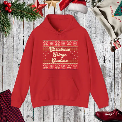 Embrace Cozy Christmas Vibes with Cringe Couture Hoodie - Red / s