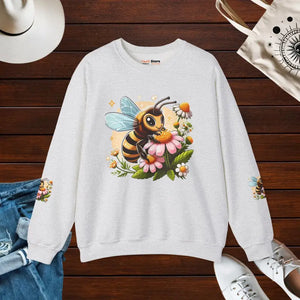 Enchanting Bee Heavy Blend Crewneck Sweatshirt - Dipaliz - Ash / s - Sweatshirts