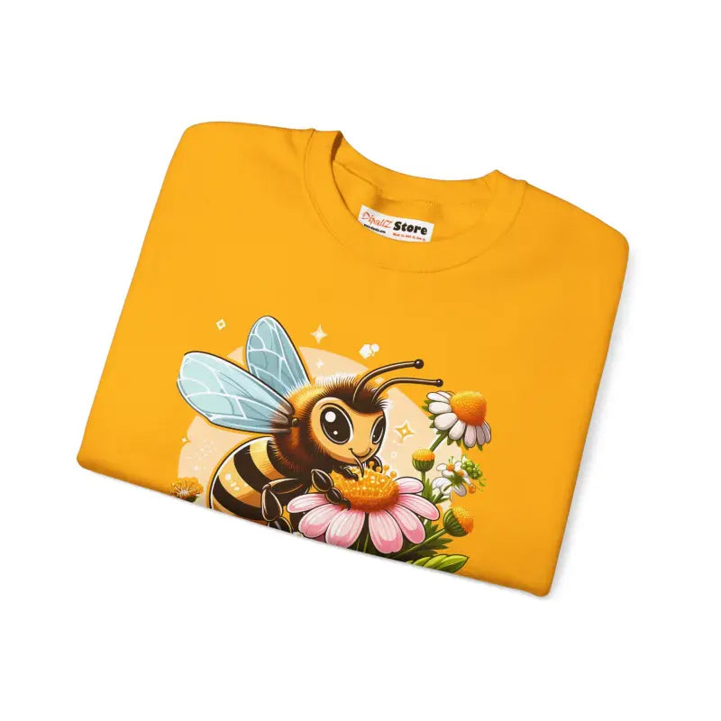 Unisex Heavy Blend Crewneck with Enchanting Bee & Flower Design - Sweatshirt