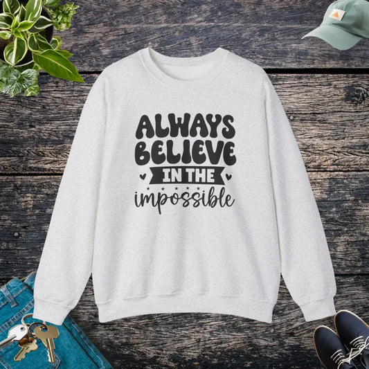 Dream Big in our Cozy Heavy Blend Crewneck Sweatshirt - Ash / s