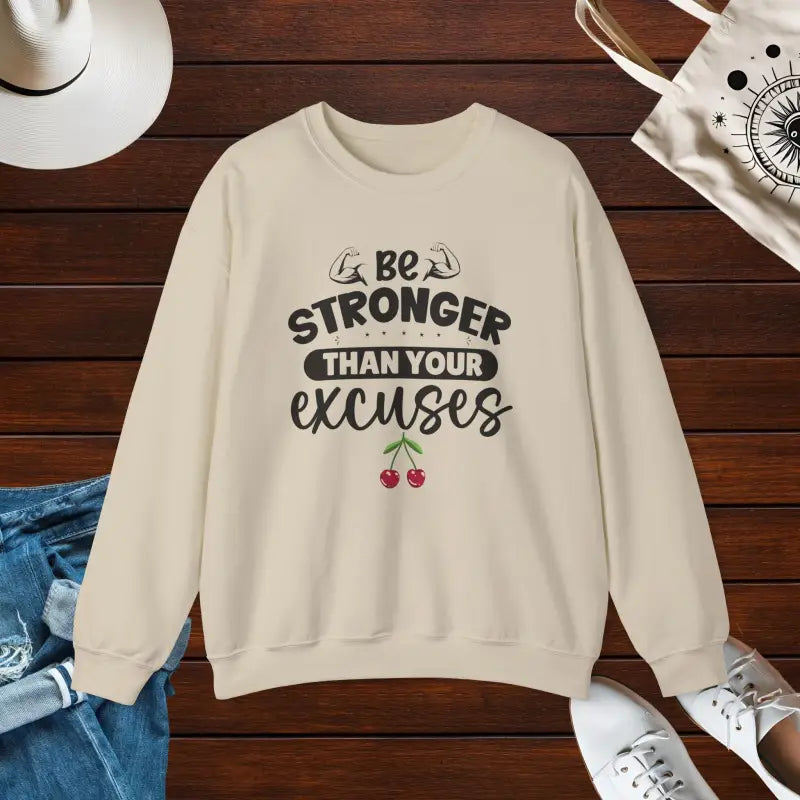 Unisex Heavy Blend Crewneck: Conquer Excuses in Comfort - Sand / s Sweatshirt