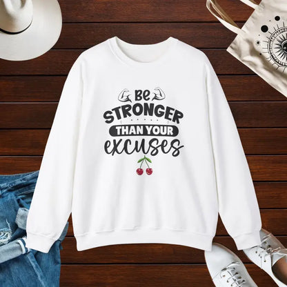 Unisex Heavy Blend Crewneck: Conquer Excuses in Comfort - White / s Sweatshirt