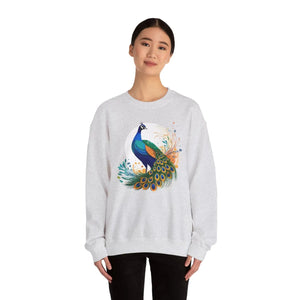 Peacock Heavy Blend Crewneck - Unisex Cotton - Dipaliz - Sweatshirts