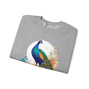 Peacock Heavy Blend Crewneck - Unisex Cotton - Dipaliz - Sweatshirts