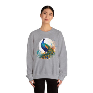 Peacock Heavy Blend Crewneck - Unisex Cotton - Dipaliz - Sweatshirts