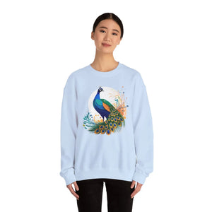 Peacock Heavy Blend Crewneck - Unisex Cotton - Dipaliz - Sweatshirts