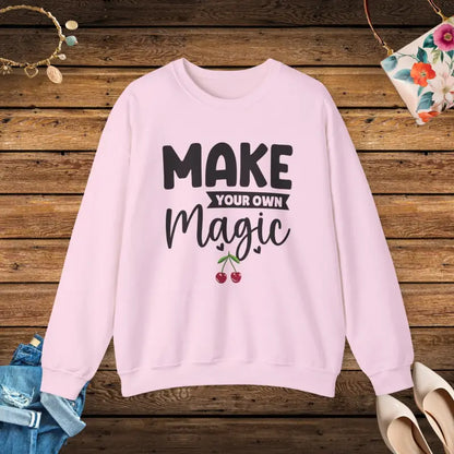 Unisex Heavy Blend Crewneck Sweatshirt: Make your Own Magic - Light Pink / s Sweatshirt