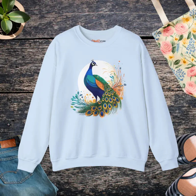 Peacock Unisex Heavy Blend Crewneck Sweatshirt - Cozy and Stylish - s / Light Blue