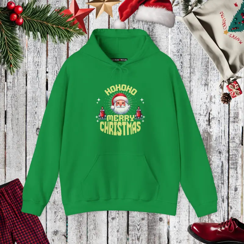 Cozy Up in a Unisex Hoodie with Merry Christmas Vibes - Irish Green / s