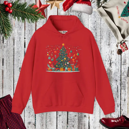 Unisex Heavy Blend Hoodie with Festive Christmas & Nature Vibes - Red / s