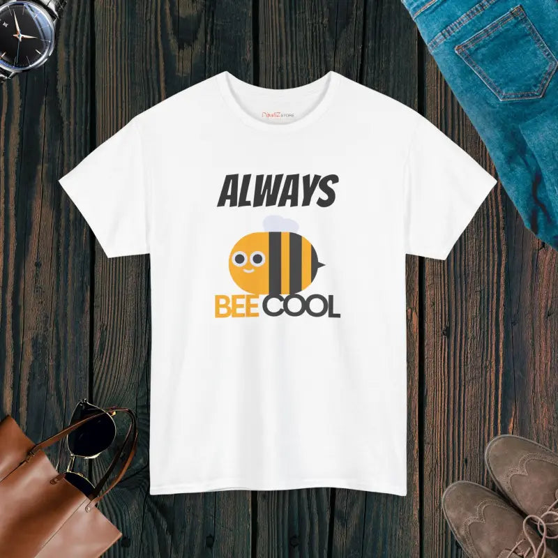 Turn Heads with the Always be Cool Bee Tee! - White / s T-shirt