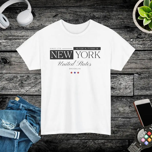 Brooklyn Style Unisex Heavy Cotton Tee - White / s T-shirt