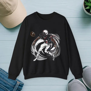 A Man Playing American Football Unisex Heavy Blend™ Crewneck Sweatshirt - s / Black - Sweatshirts