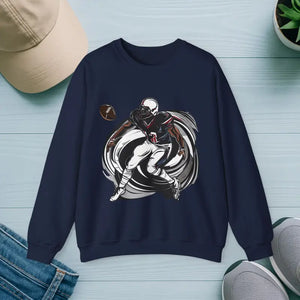 A Man Playing American Football Unisex Heavy Blend™ Crewneck Sweatshirt - s / Navy - Sweatshirts