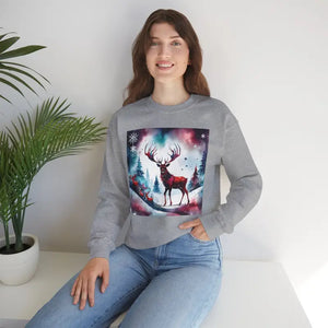 Sweatshirt - Rudolf Reindeer Christmas Unisex Heavy Crewneck - Dipaliz